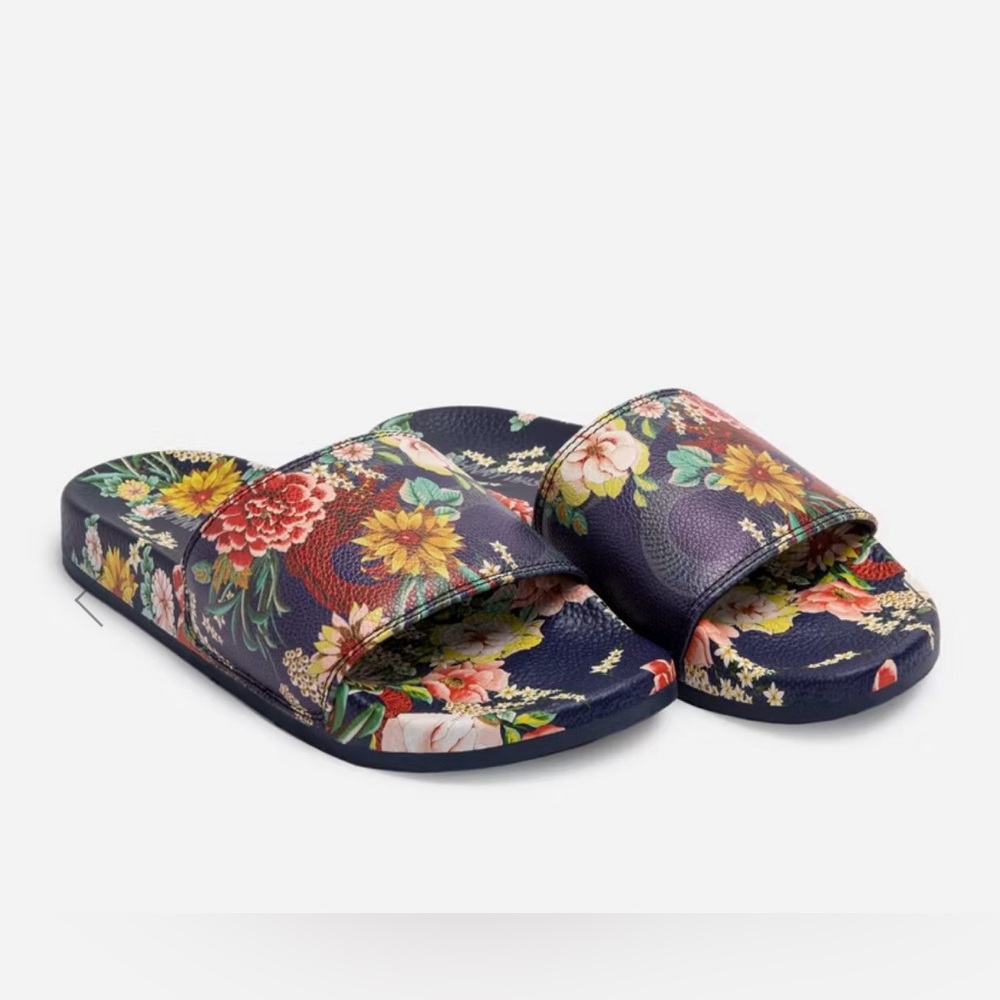 Johnny Was Floral Slide Sandals